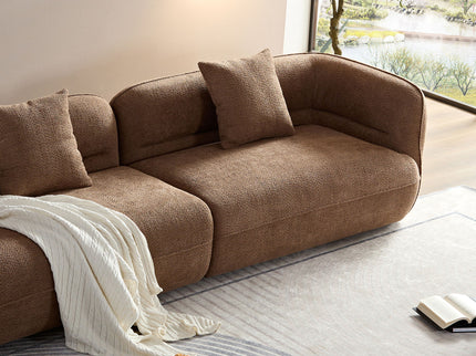 Sectional Sofa With Durable Fabric, Solid Wood Frame, And High Density Sponge Fill
