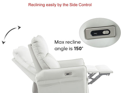 29.92" 270 Power Swivel Rocker Recliner Chair, Electric Glider Reclining Sofa With USB Ports, Power Swivel Glider, Rocking Chair Nursery Recliners For Living Room Bedroom