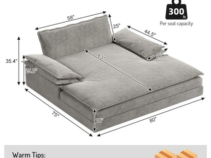 Modern Oversized Double Chaise Lounge Chair