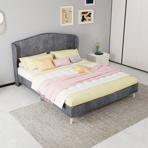 Upholstered Bed, Tufted Headboard, Comfortable Sleep