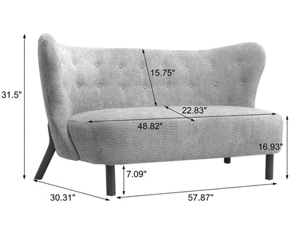 Nordic Chair Laid Back Loveseats With Curved Backres, No Armrests