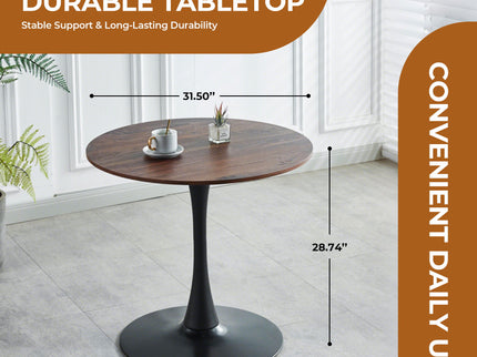 Mid-Century Tulip Table With Round Top, Pedestal Base