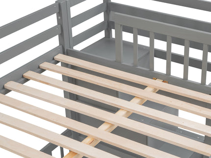 Bunk Bed With Desk, Drawers And Shelves
