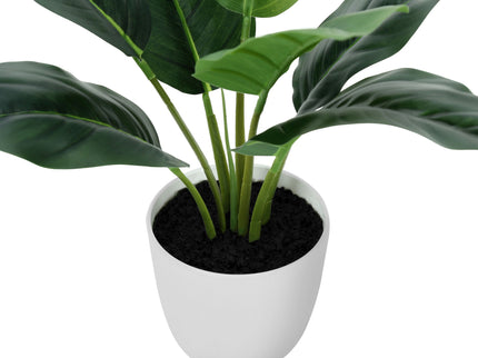 17" Tall, Artificial Plant, Aureum, Indoor, Faux, Fake, Table, Greenery, Potted, Real Touch, Decorative - Green / White