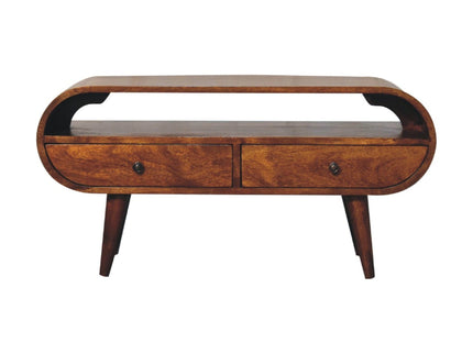 Solid Wood Circular TV Stand