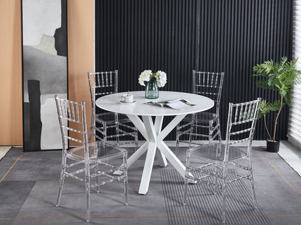 Welding Chair, Dining Chair, Plastic Seat (Set of 4) - Transparent