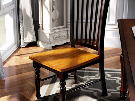 Dining Side Chairs (Set of 2) - Black / Oak