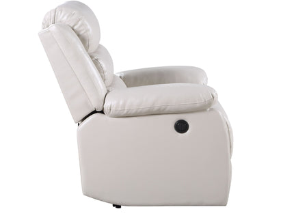 Eilbra - Synthetic Leather Power Motion Recliner - Beige