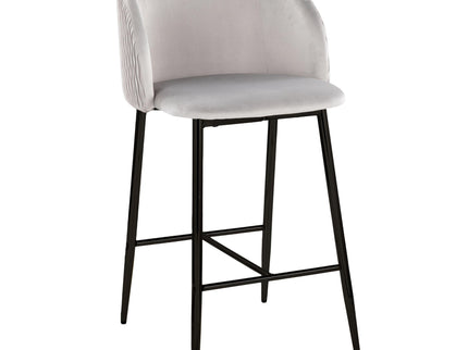 Fran - Pleated Waves Contemporary Fixed Height Counter Stool (Set of 2)