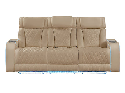 Electra - Power Reclining Sofa With Power Headrests, Drop Down Table, Reading Light, Massage, LED Lighting And USB Control