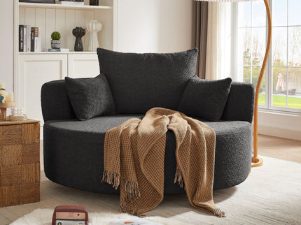 360° Swivel Chair Accent Barrel Chair With Removable Pillows