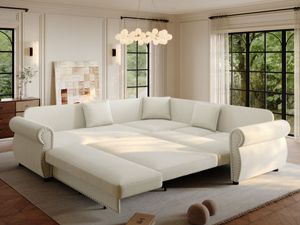 L-Shaped Sofa Couch With Pull-Out Bed
