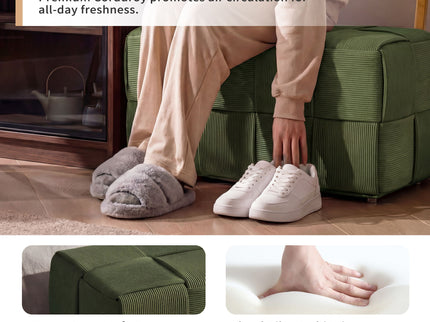 Modern Ottoman Foot Rest With Woven Design