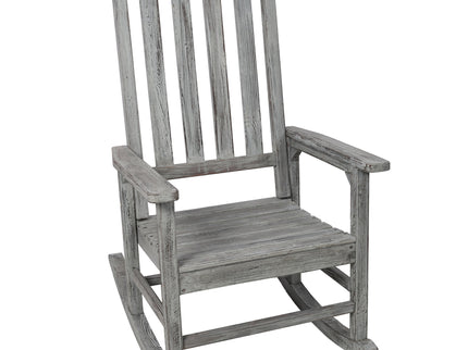Oversized Porch Rocker Chair With Wide Seat And Tall Backrest