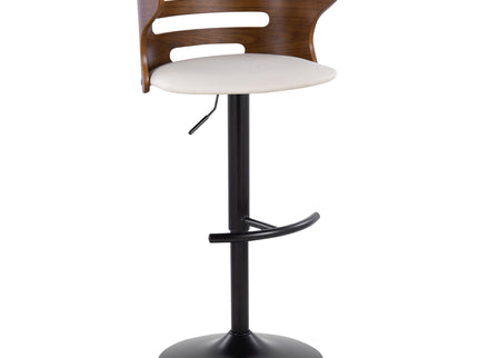 Cosi - Mid Century Modern Adjustable Barstool With Swivel With Rounded T Footrest (Set of 2)