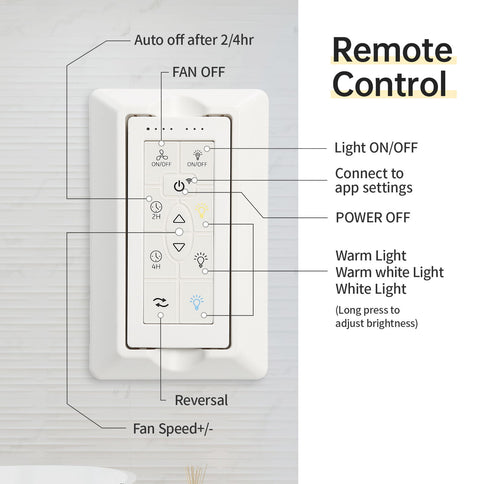 Ceiling Fan With Dimmable LED Light, 8 Blades, Smart Remote Control, Reversible DC Motor For Home Office And Living Spaces - Matte Black