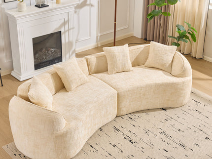 Curved Compressed Sofa, Nordic-Style Design For Living Room
