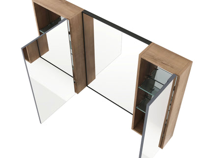43.3" Wall Mounted Bathroom Cabinet With Adjustable Shelves, Door Storage Cabinet - Imitative Oak