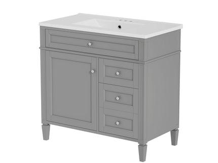 Bathroom Vanity With Top Sink, 2 Drawers, Tip Out Drawer