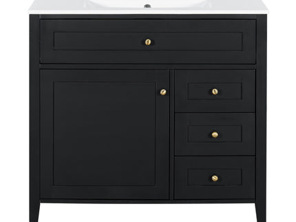 Bathroom Vanity With Sink, Cabinet With 3 Drawers And Adjustable Shelf