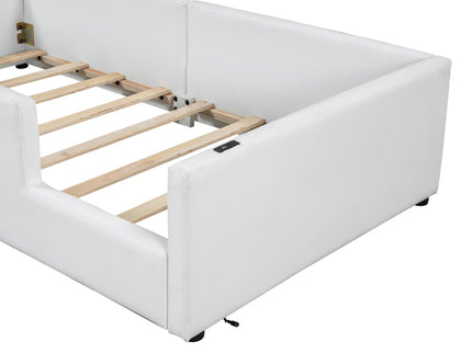 Platform Bed With Guardrail And Charging Station