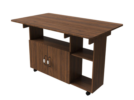 Multi Functional Folding Table With Storage Shelves And Wheels