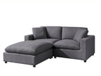 Dark Gray / 2 Seater Sectional And Ottoman