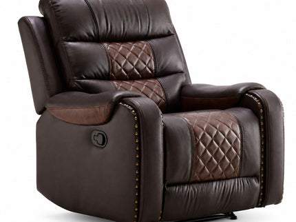 Heated Massage Recliner With Remote Control - Brown