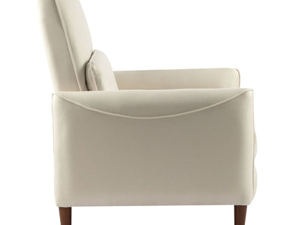 Upholstered Push Recliner Chair With Rubber Wood Legs For Living Room