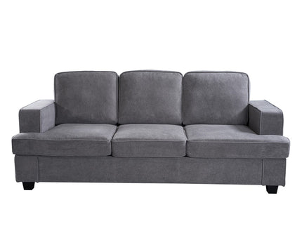 Modern Sofa, Comfortable 3 Seater Couch With Deep Seating, Loose Back Cushions, Wide Arms