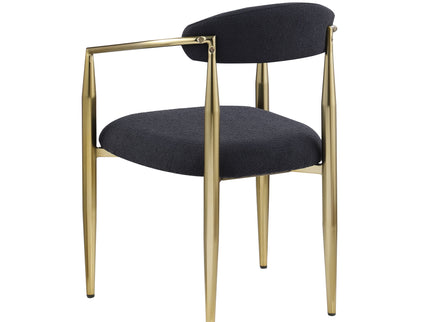 Dining Chairs (Set of 2), Mid-Century Modern Dining Chairs, Kitchen Dining Room Chairs, Round Boucle Backrest Sherpa Dining Chair With Metal Legs