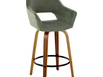Mustang - Contemporary Fixed Height Counter Stool With Swivel With Round Footrest (Set of 2)