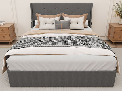Bed With Gas Lift Storage, USB Ports