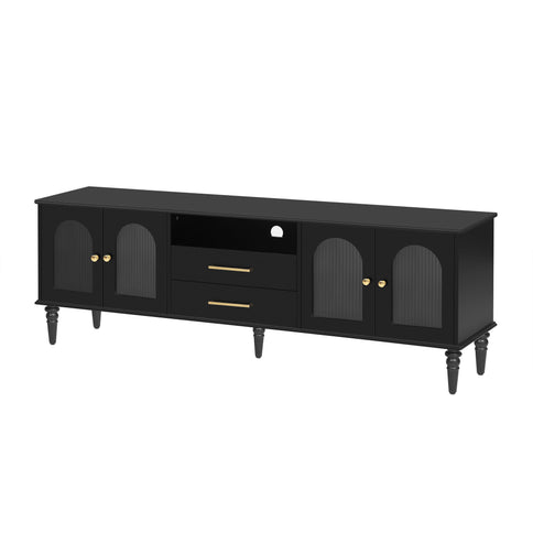 TV Stand For TVs Up To 75", Entertainment Center Media Console For Living Room - Black
