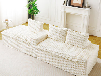 Modular Sofa, Convertible Twin Seat With Chaise Lounge