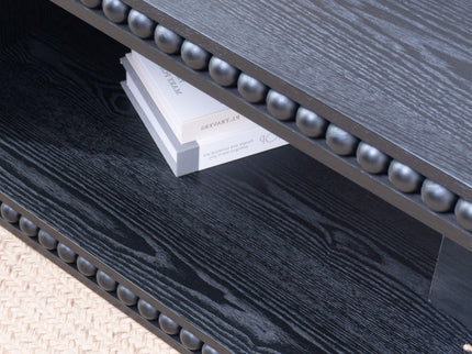 Beaded Edge Coffee Table With Open Storage Shelf
