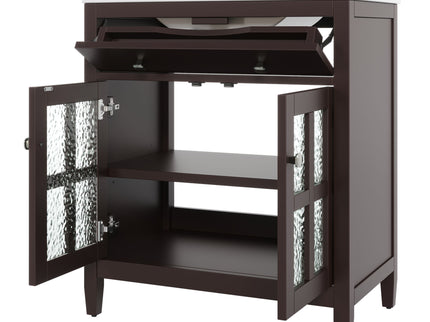 Bathroom Vanity With Ceramic Sink, Adjustable Shelf & Tip Out Tray