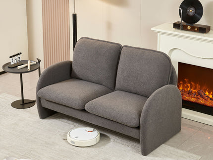 Loveseat Sofa Small Couch For Living Room, Sherpa Fabric Upholstered Loveseat Sofa Couch, Small Loveseat Sofa For Apartment, Bedroom