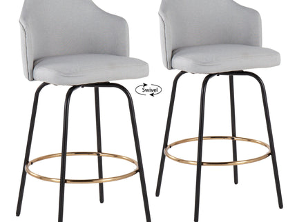 Ahoy - Contemporary Fixed Height Counter Stool Round Footrest (Set of 2)