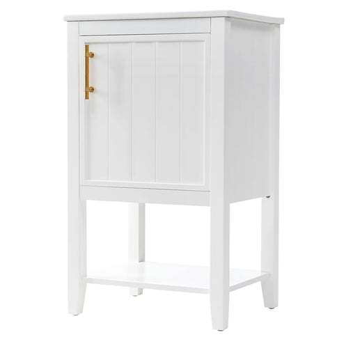 Modern Bathroom Vanity With Sink, Soft-Closing Door And Open Shelf