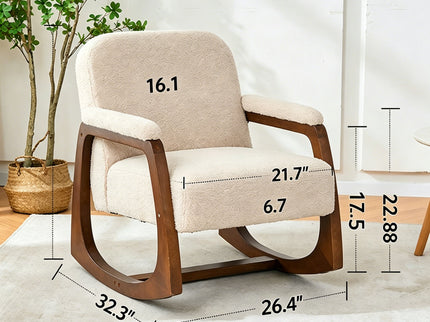 Curved Frame Rocking Accent Chair - Beige / Brown