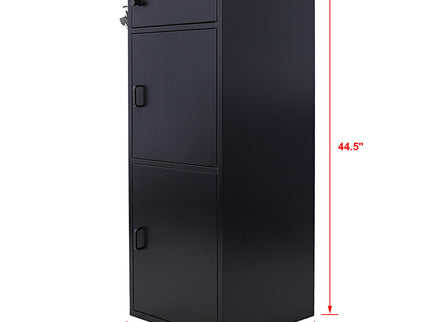 Large Steel Freestanding Floor Parcel Package Drop With Locking Letterbox Drop Mail Box With Multi Compartments - Black