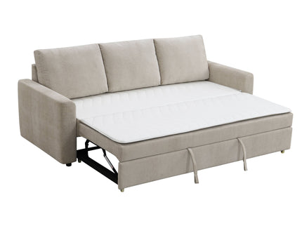 Leira - Linen Pull Out Sleeper Sofa - Beige
