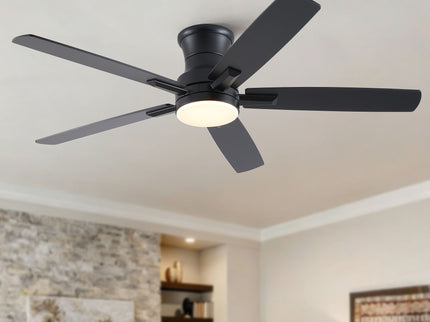Mordern Flush Mount Ceiling Fan With Light And Remote Control