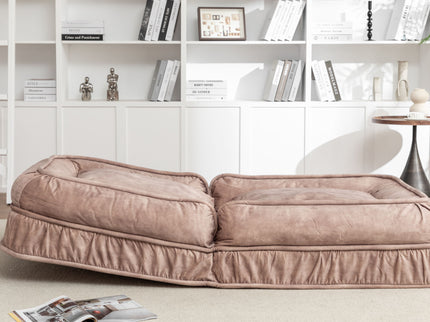 Upholstered Human Dog Bed And Pets, Bean Bag Floor Sofa With Massage Pillow, 5 Adjustable Positions & 2 Soft Pillows