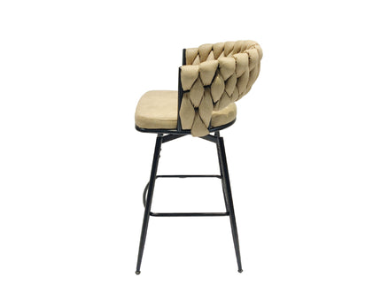 Bar Stool 360 Swivel With Back Footrest