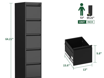Drawer Metal Locking Vertical File Cabinet With Wheels Heavy Duty Lockable Storage