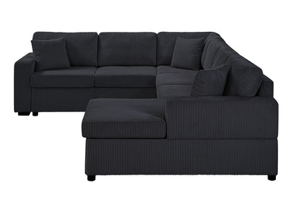 Oversized Sectional U-Shaped Sofa With Chaise Lounge And Three Soft Throw Pillows