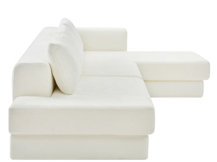 L-Shaped Modular Sofa With Double Layer Cushion