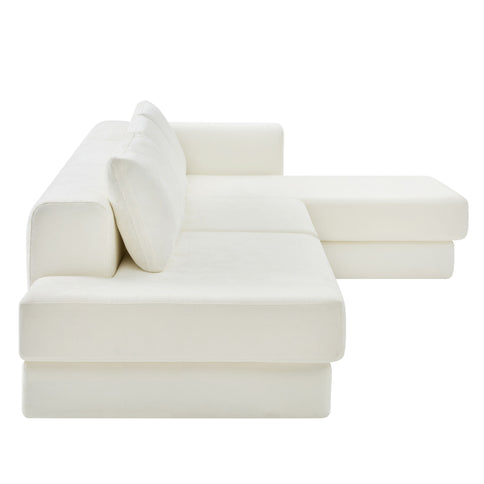 L-Shaped Modular Sofa With Double Layer Cushion